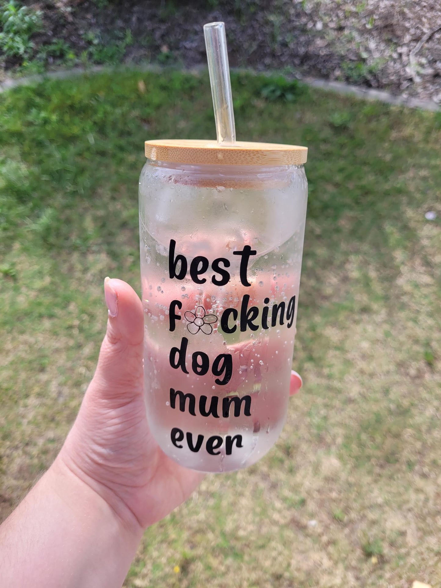 Glass Doggie Cup