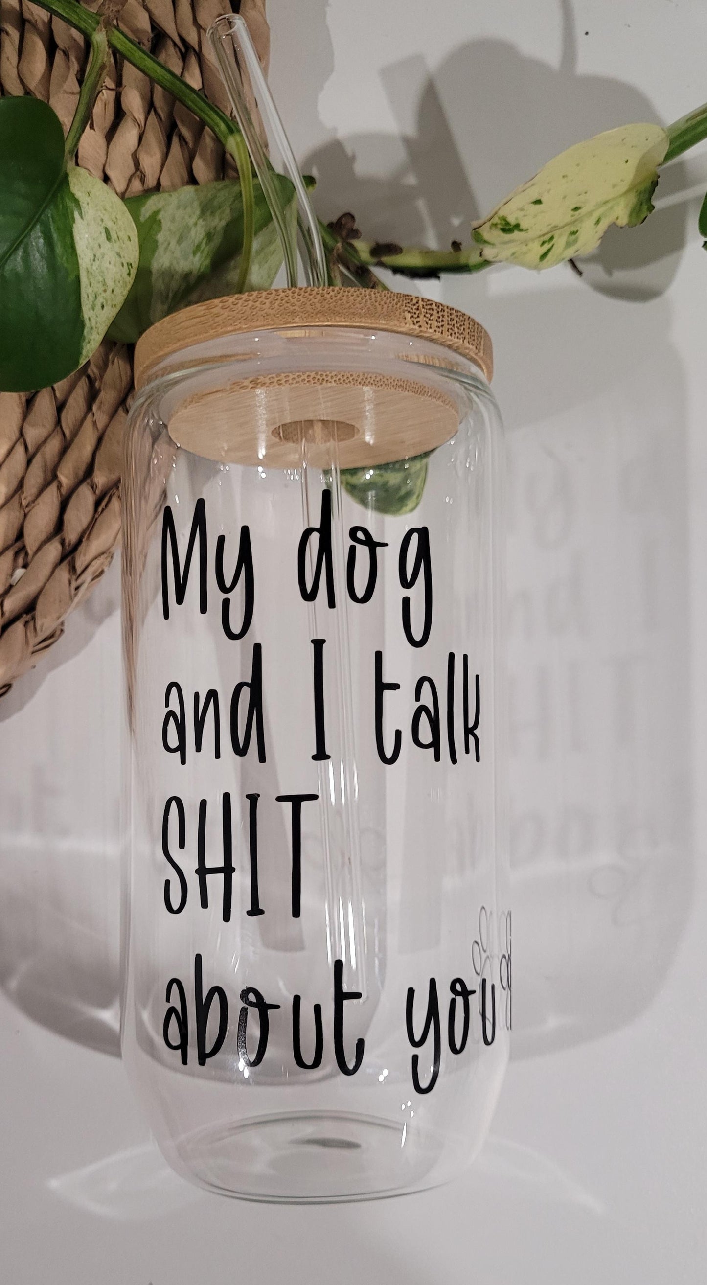 Glass Doggie Cup